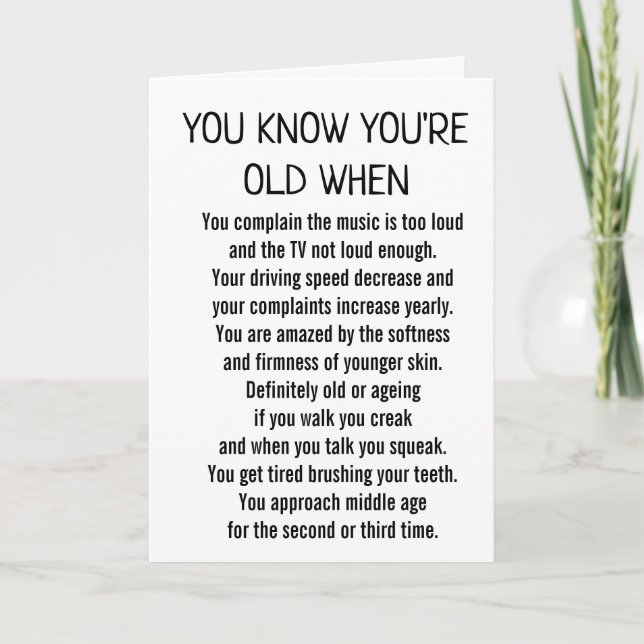 **VOCÊ CONHECE O SEU VELHO QUANDO** CARTÃO DE ANIV (Frente)