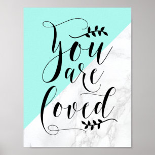 Você É Amado   Poster de Berçário Mármore Branco F