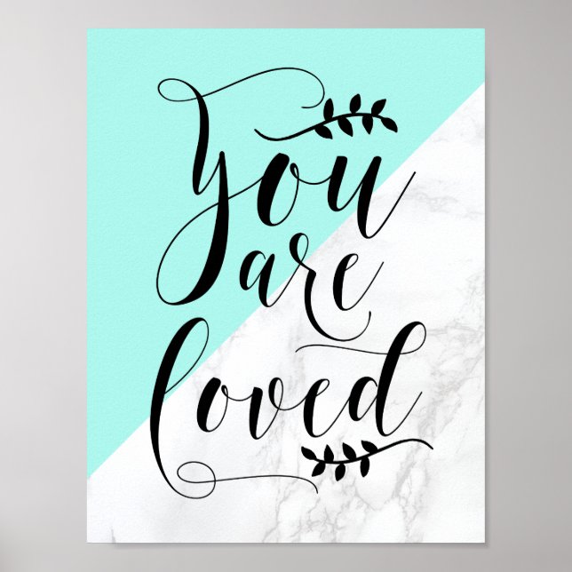 Você É Amado | Poster de Berçário Mármore Branco F (Frente)