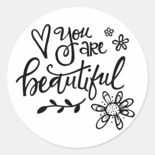 Você É Bonito, Letra De Mão, Adesivos Redondos