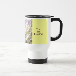 Você é linda! Canecas de café flores de hortênsias