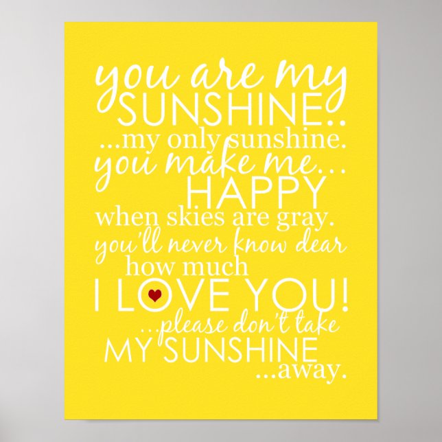 Você É Meu Sol - Amarelo - Poster (Frente)