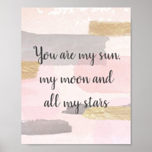 VOCÊ É MEU SOL - Poster de citação Dourada ros