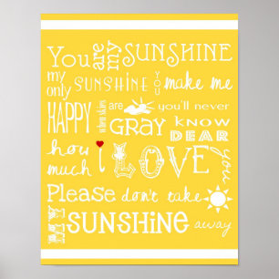 Você é minha luz do sol - amarelo - poster