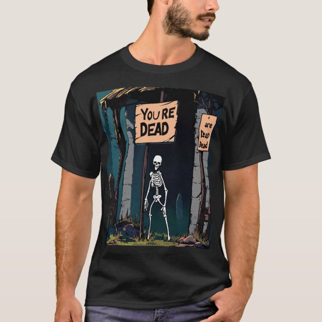 Você É Morto", Design de Camisa T Estilo RPG (Frente)