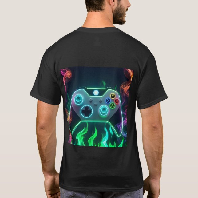 Você É Um Camisa T Controle Retro Neon de Jogo Pro (Verso)
