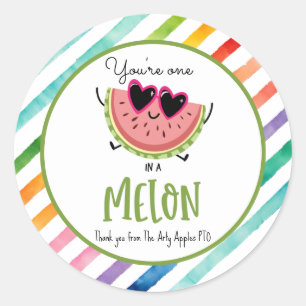 Você é um em uma etiqueta de presentes de melão a