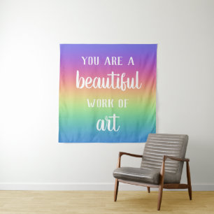 Você É Uma Bela Obra Arte Arco-Íris Tapeçaria