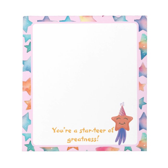 Você é uma estrela da grandeza! bloco de notas (Frente)