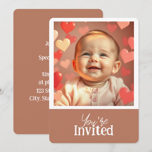 Você está convidado Adicionar foto e convite de te (Frente/Verso)