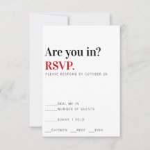 Você está dentro? Cartão de Resposta de Casamento
