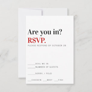 Você Está Dentro? Cartão de Resposta de Casamento