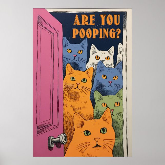 Você Está Pooping Cats Poster (Frente)