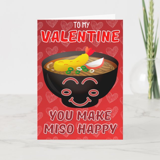 Você Faz Miso Feliz Cartão de São Valentão Engraça (Frente)