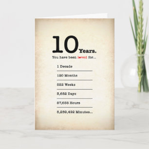 Você Foi Amado 10 Anos, Cartão de Aniversário
