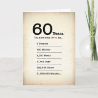 Você Foi Amado 60 Anos, Cartão de Aniversário