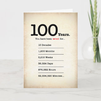 Você Foi Amado por 100 Anos, Cartão de Aniversário