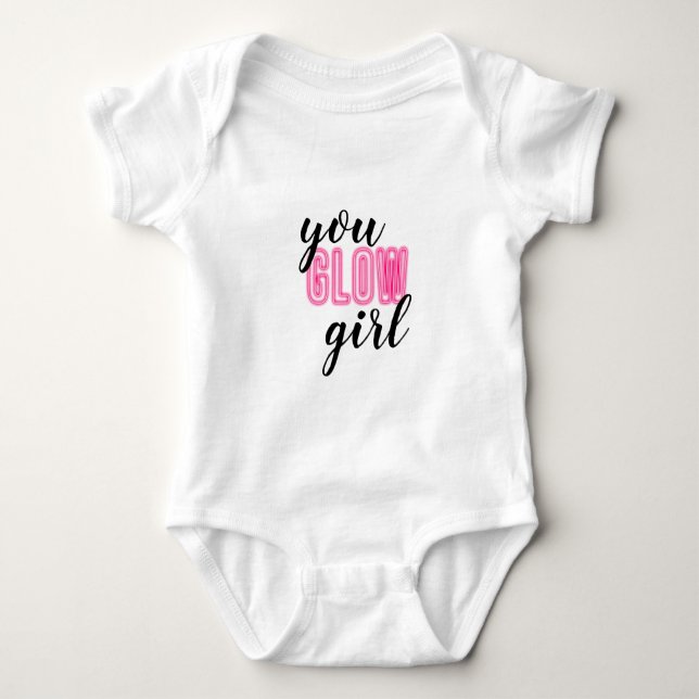 Você incandesce t-shirt do Raglan da menina (Frente)