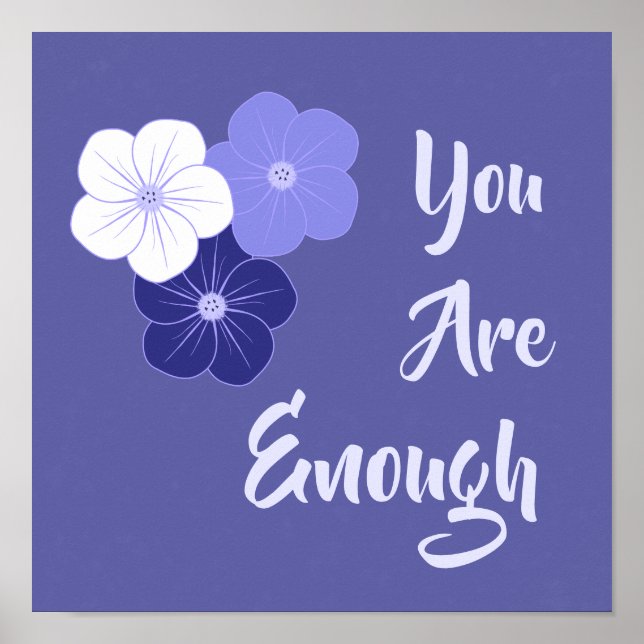 "Você Já Chega" Flores Roxas Impressão (Frente)