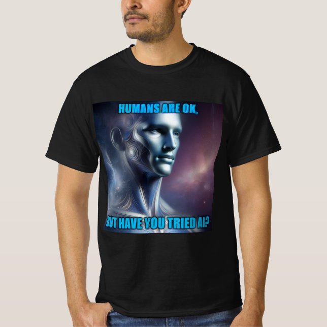 Você já Testou a IA - Camiseta Preta Masculina (Frente)