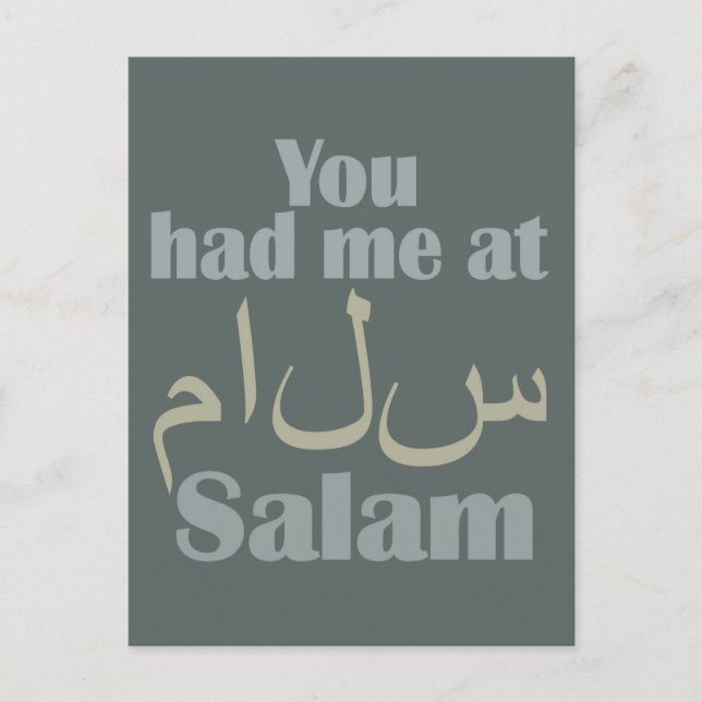 Você me pegou no cartão postal Salam (Frente)
