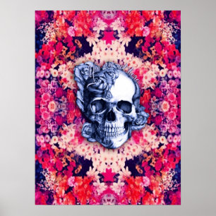 Você não é aqui poster floral colorido do crân