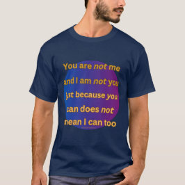 "Você não sou eu" pensava poema T-shirt