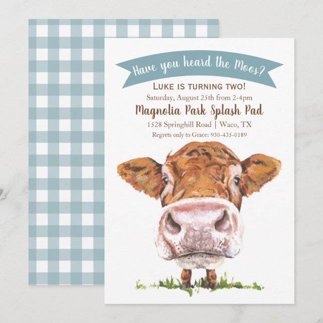 Você Ouviu O Convite De Aniversário Da Vaca Moos? (Frente/Verso)