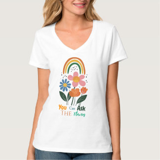 Você pode perguntar à camiseta da tendência floral