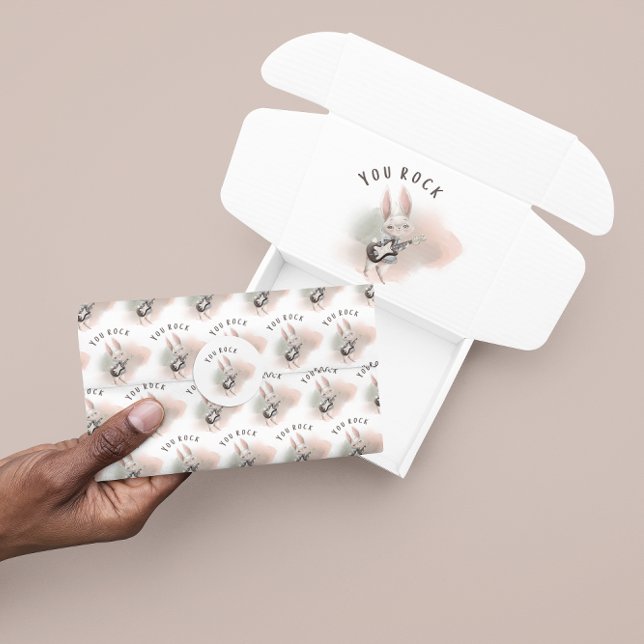 Você Rocha Papel Tecido De Violão (Empower a special little musician with this cute bunny, "You rock" tissue paper! )