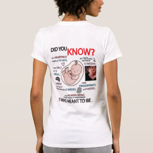"Você Sabia?" Camiseta de informações sobre vid