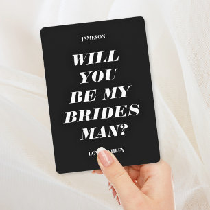 Você Será Meu Bridesman? Convite de Texto Moderno