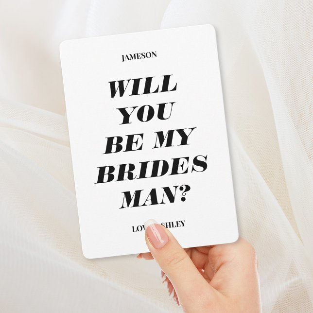 Você Será Meu Bridesman? Convite de Texto Moderno (Criador carregado)