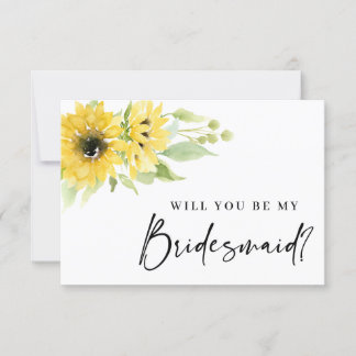 Você será meu cartão de girassol da Bridesmaid?