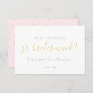 Você será meu cartão de Jr.Bridesmd - rosa Dourado