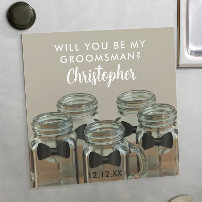 Você Será Meu Cartão De Padrinho de casamento? (Perfect Groomsman Card to stick where they won't forget. Just add a name and your wedding date)