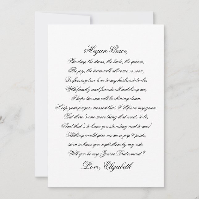 Você Será Meu Cartão De Poema De Birdesmaid? (Frente)