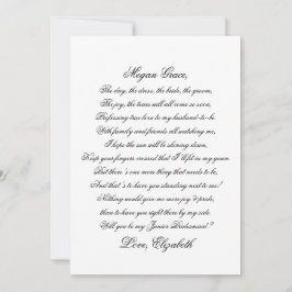 Você Será Meu Cartão De Poema De Birdesmaid?