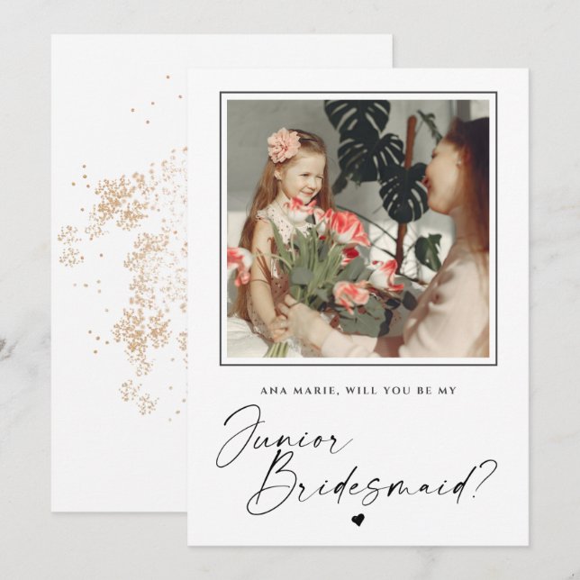 Você Será Meu Cartão De Proposta De Bridesmaid Jún (Frente/Verso)