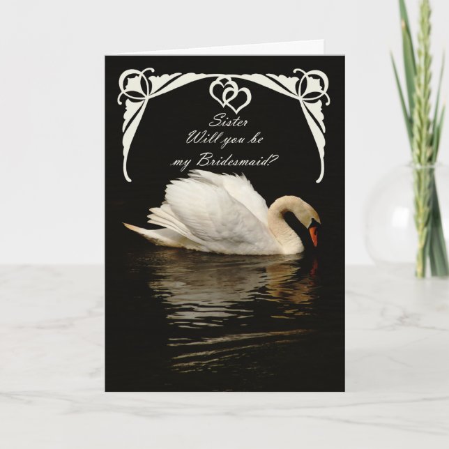 Você será meu cartão elegante da cisne da irmã da (Frente)
