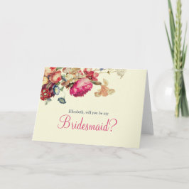 Você será meu cartão floral do vintage da dama de