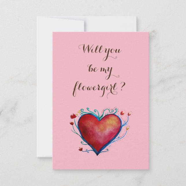 Você será meu cartão postal cor-de-rosa com flores (Frente)