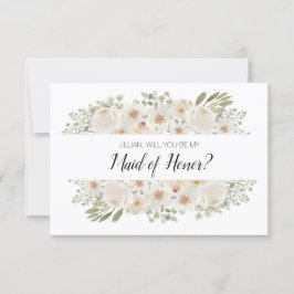 Você Será Meu Elegante Floral Branco Madrinha de c