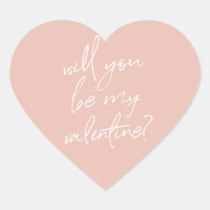 'Você será meu Namorados?' adesivos rosa do coraçã
