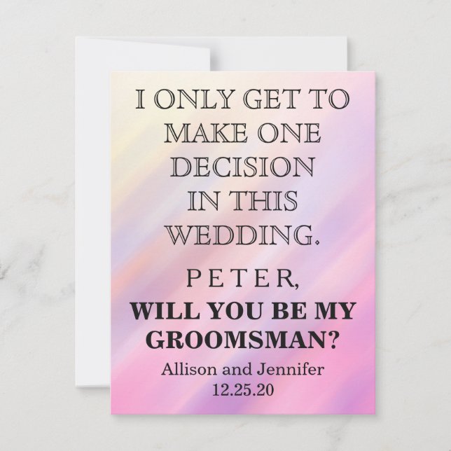 Você será meu Padrinho de casamento? Convite Perso (Frente)