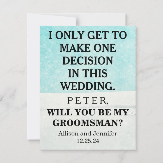 Você será meu Padrinho de casamento? Convite Perso (Frente)