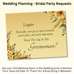 Você Será Meu Padrinho de casamento? Ouro Amarelo