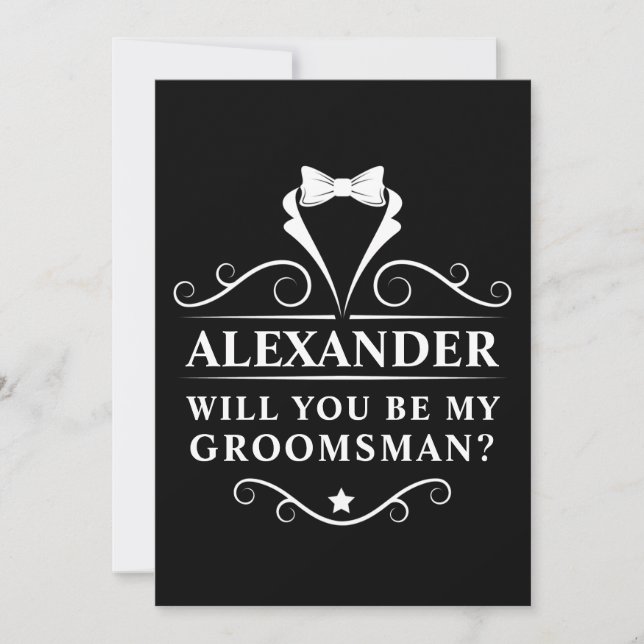 Você Será Meu Padrinho Gravata Preta Smoking (Frente)