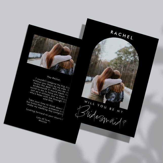 Você será minha Bridesmaid Black Photo Modern? (Criador carregado)