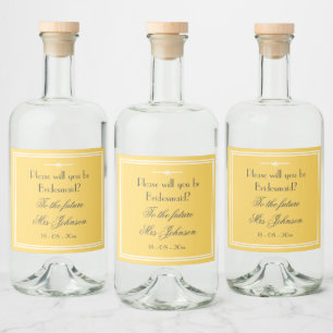 Você Será Minha Bridesmaid Chic Script Soft Yellow